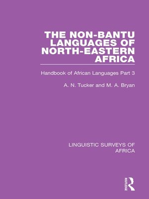 cover image of The Non-Bantu Languages of North-Eastern Africa
